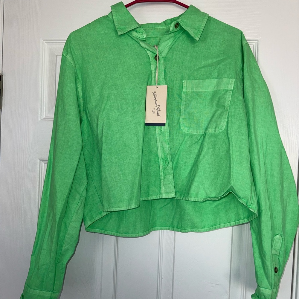 Universal Thread Green Button Up